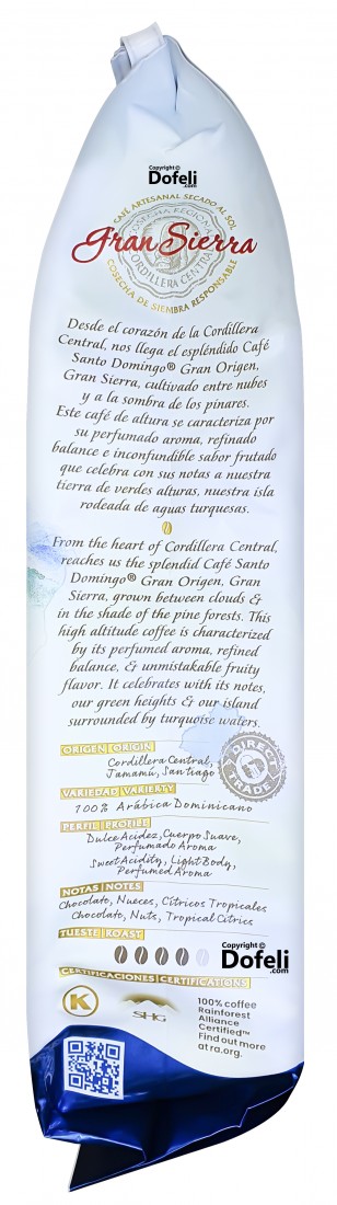 Dominican Republic ground coffee selection featuring rich and balanced blends from three regional varieties: Suardí, Gran Sierra, and Perla Roja.